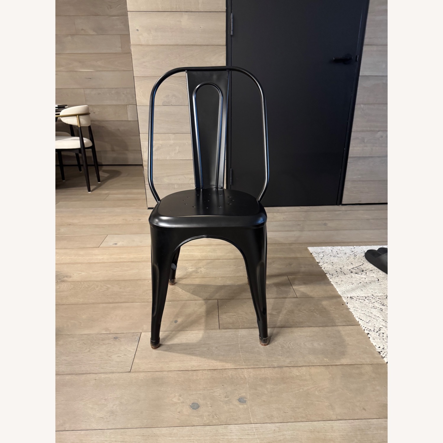 Restoration Hardware Black Metal Dining Chairs - image-1