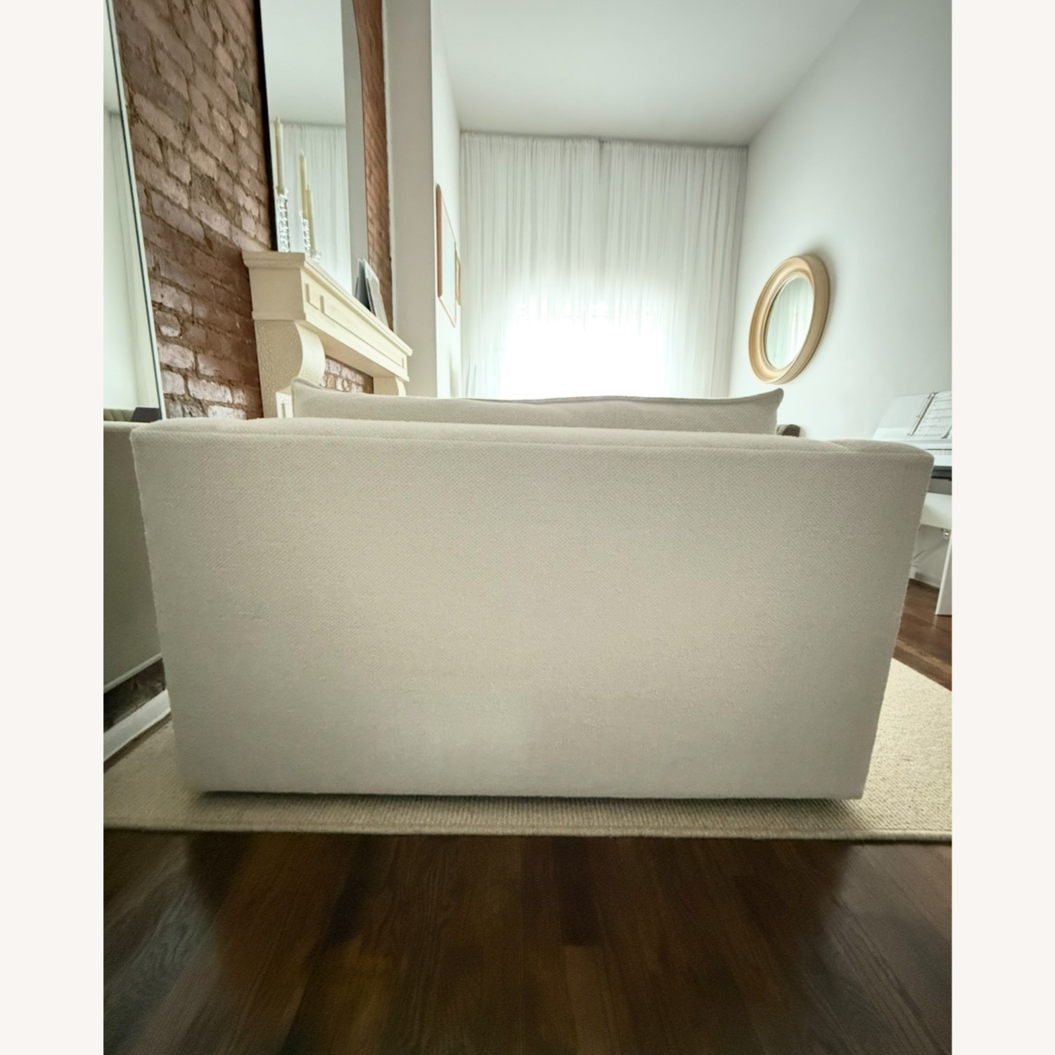 Crate & Barrel Lotus White Chair and a Half - image-4