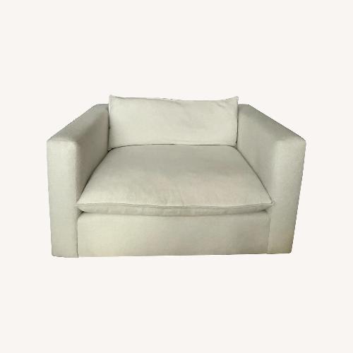 Used Crate & Barrel Lotus White Chair and a Half for sale on AptDeco