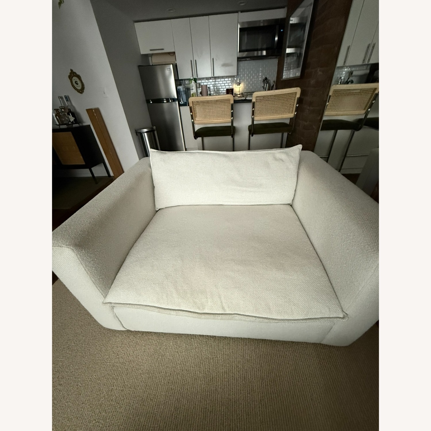 Crate & Barrel Lotus White Chair and a Half - image-7