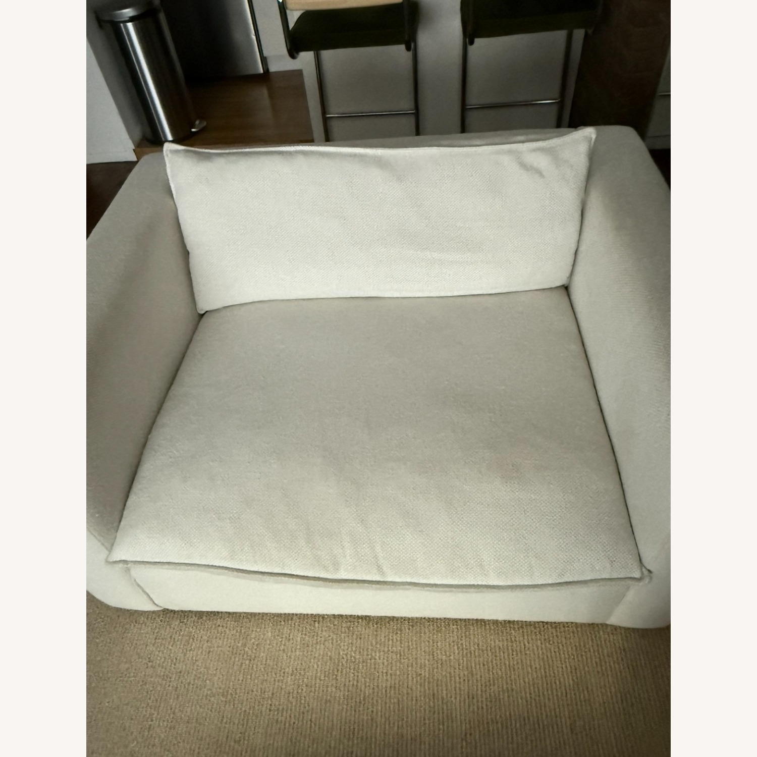 Crate & Barrel Lotus White Chair and a Half - image-2