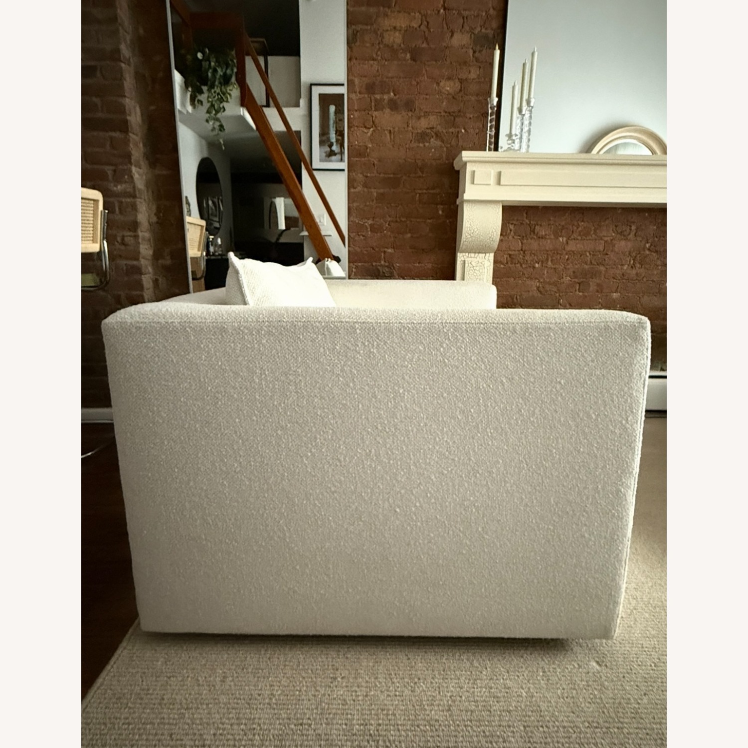 Crate & Barrel Lotus White Chair and a Half - image-3