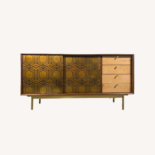 Used Industry Modernism Maze Brass Cabinet for sale on AptDeco