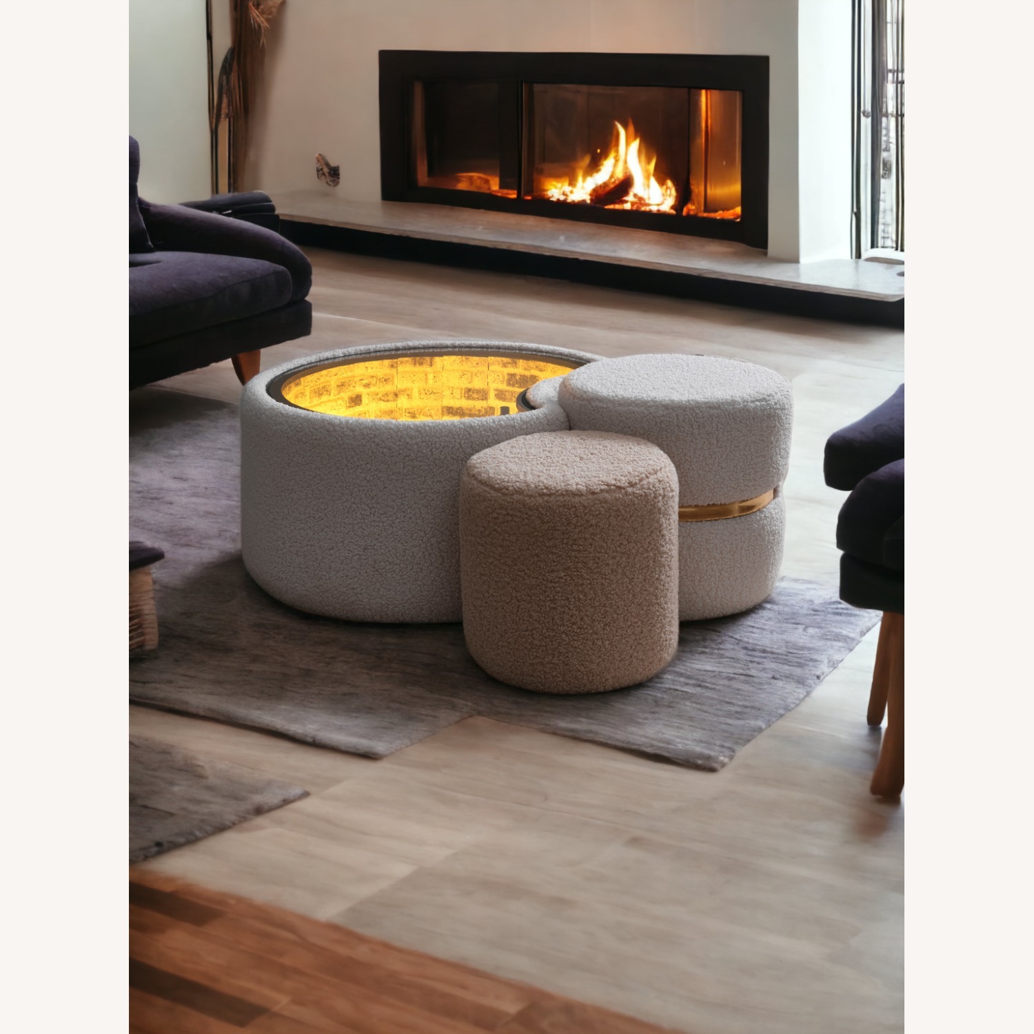 IM Kissenorga iIlusional Coffee Table+  2 Ottomans - image-2