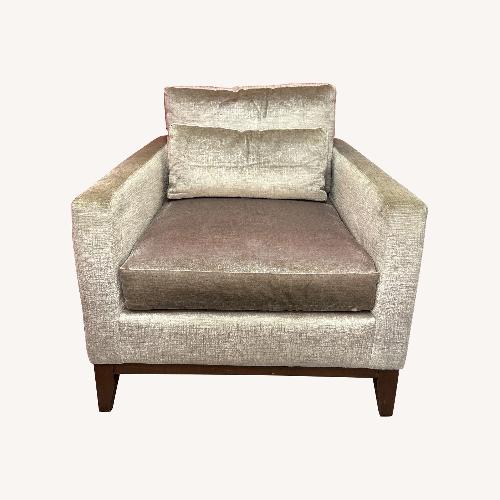 Used Kravet Lorane Chair Light Gray Velvet Armchair for sale on AptDeco