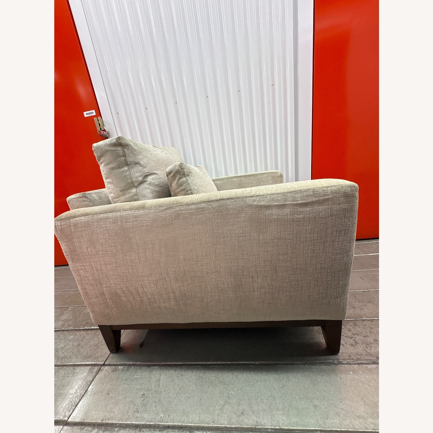 Kravet Lorane Chair Light Gray Velvet Armchair - image-3