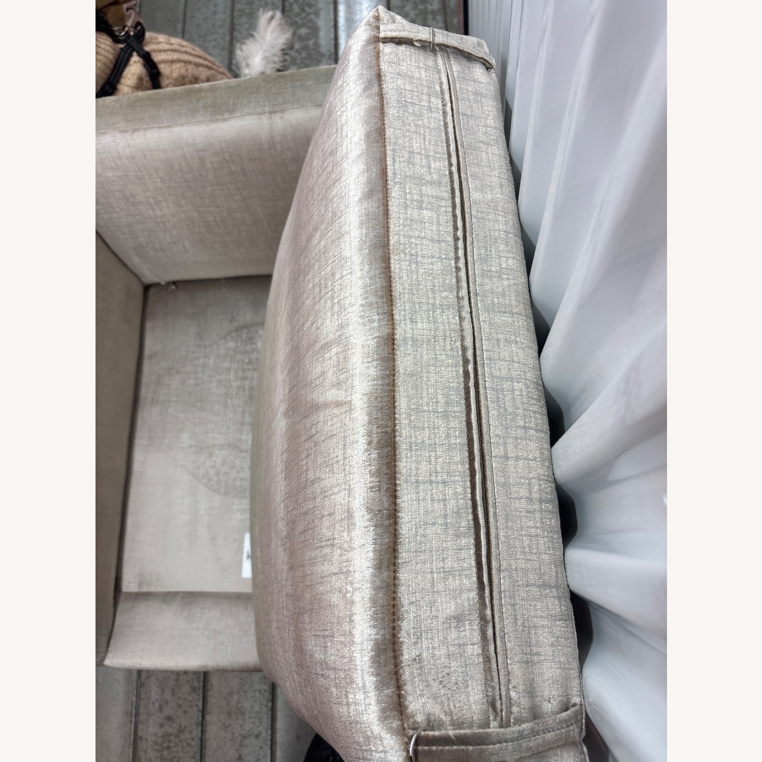 Kravet Lorane Chair Light Gray Velvet Armchair - image-10