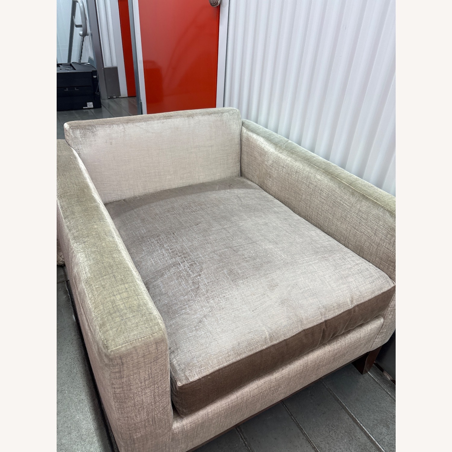 Kravet Lorane Chair Light Gray Velvet Armchair - image-7