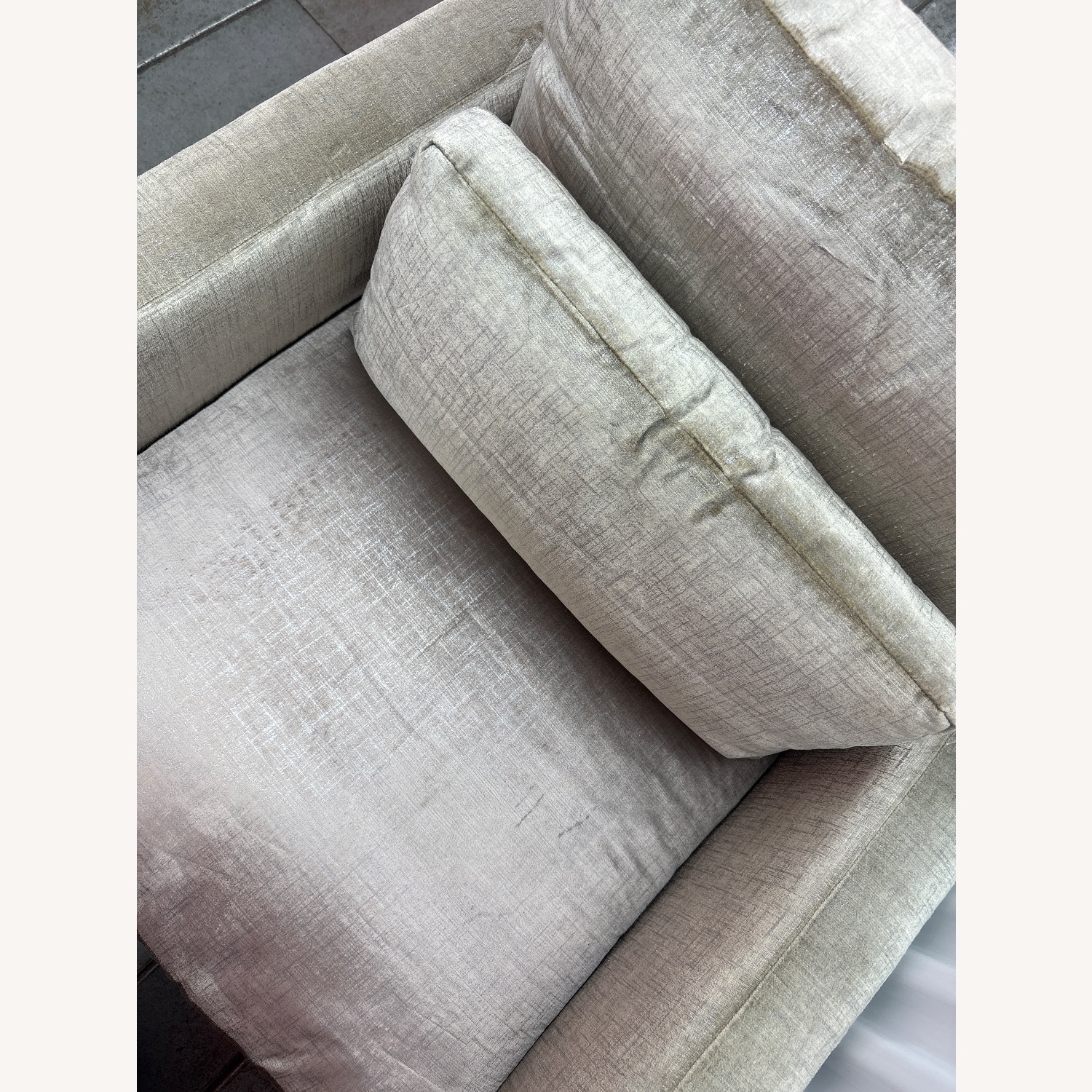 Kravet Lorane Chair Light Gray Velvet Armchair - image-6