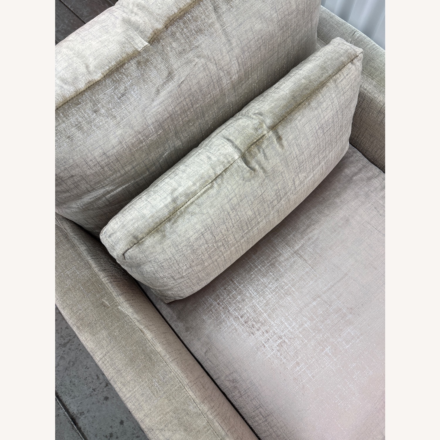 Kravet Lorane Chair Light Gray Velvet Armchair - image-4