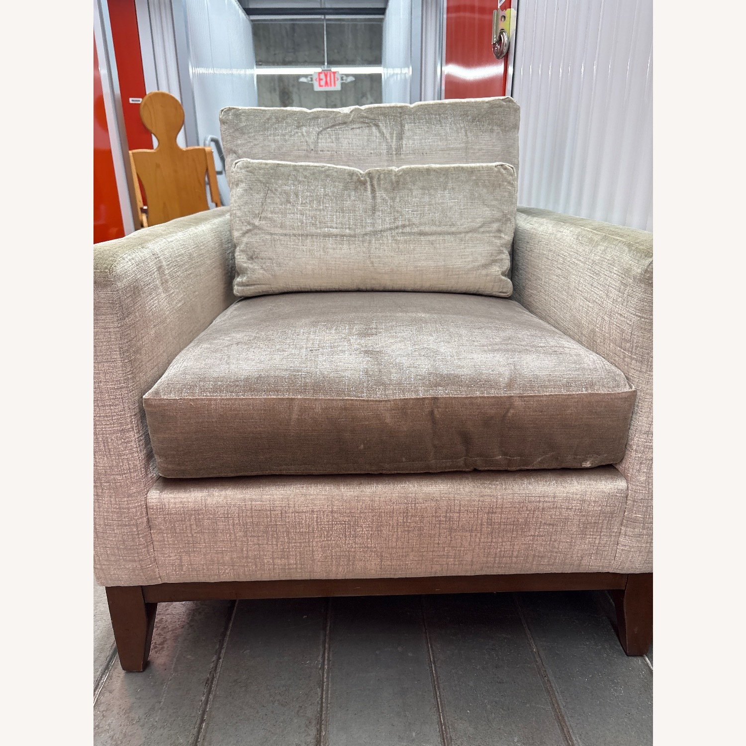 Kravet Lorane Chair Light Gray Velvet Armchair - image-5