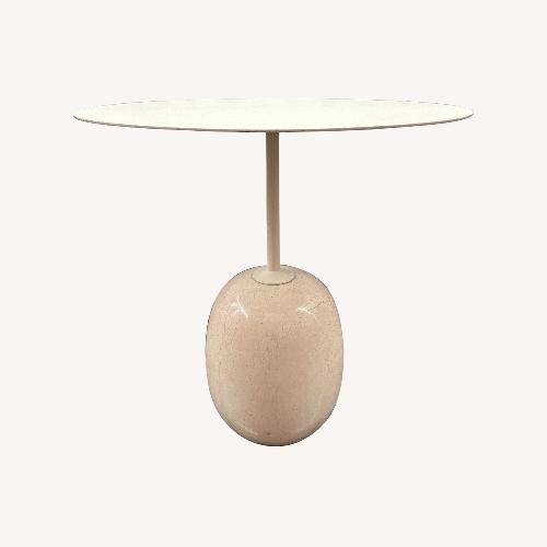 Used White Marble Side Table for sale on AptDeco