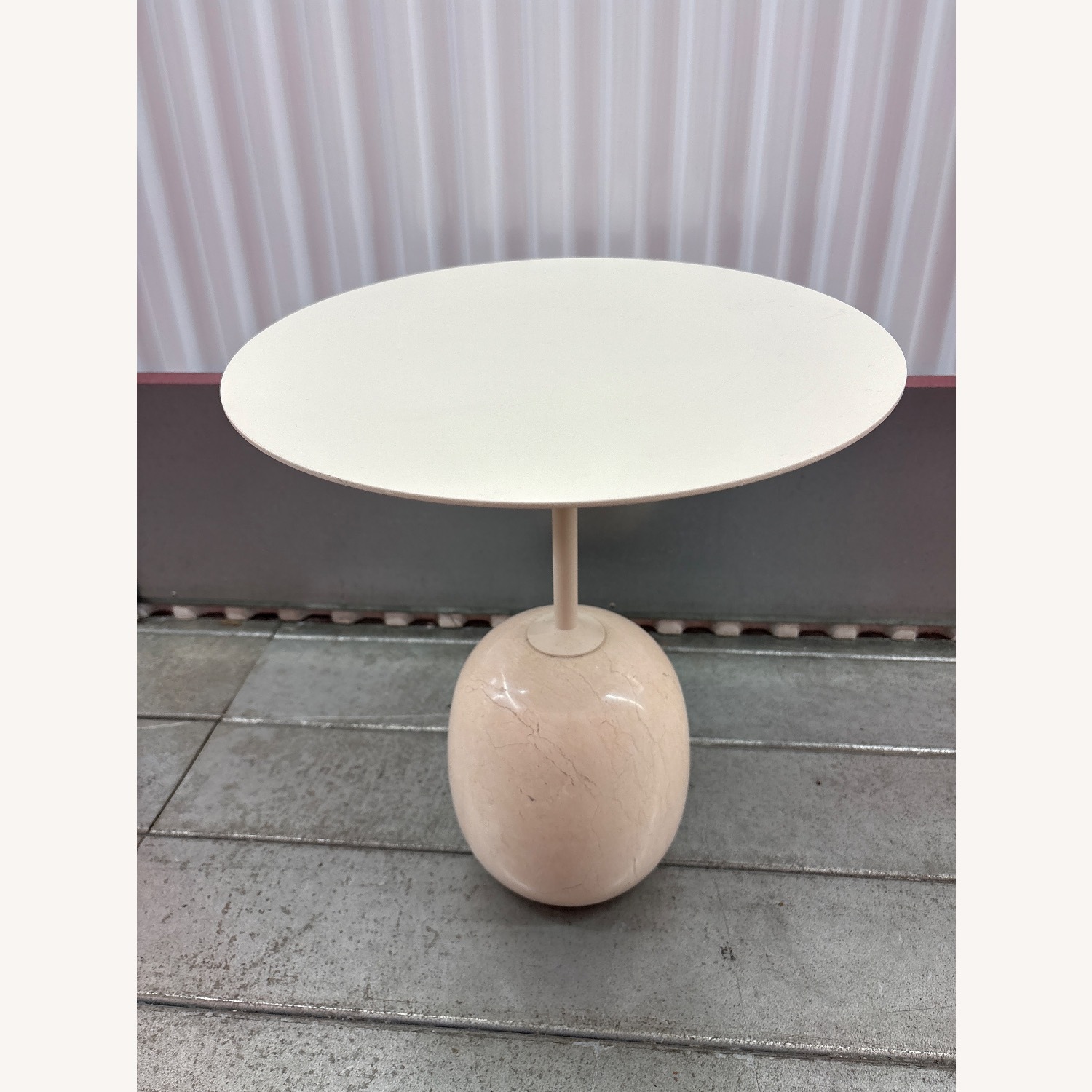 White Marble Side Table - image-3