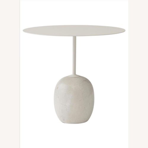 Used White Marble Side Table for sale on AptDeco
