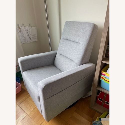 Used Dutailier Light Gray Fabric Glider Chair for sale on AptDeco