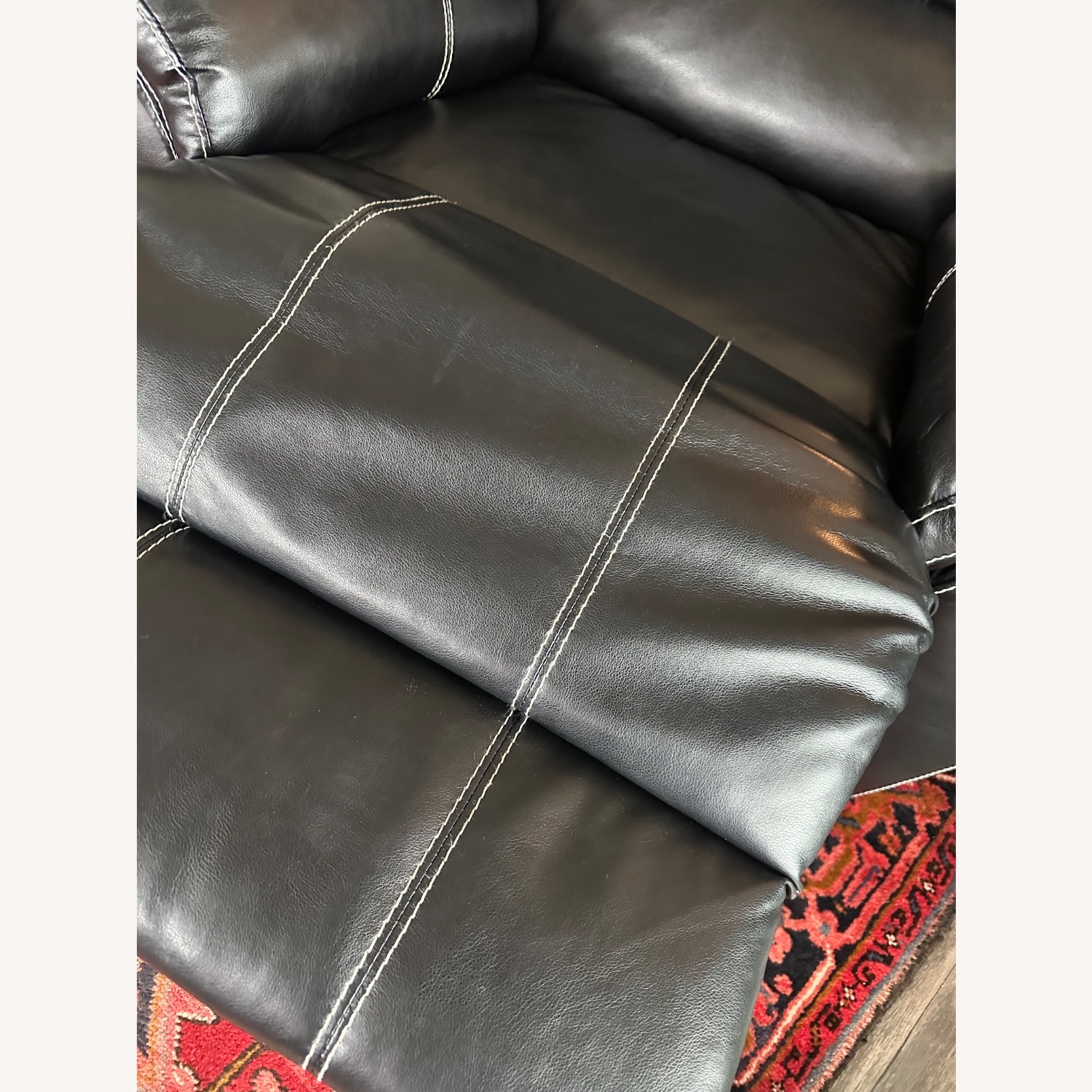 Black Faux Leather Recliner - image-14