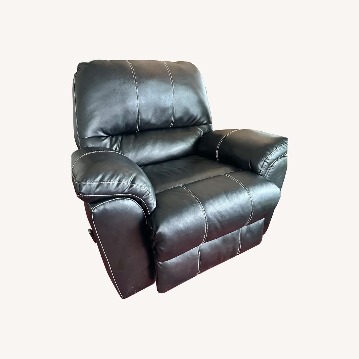 Black Faux Leather Recliner - image-0