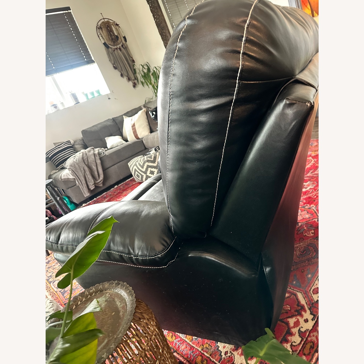 Black Faux Leather Recliner - image-10