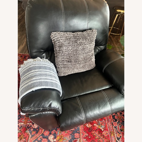 Used Black Faux Leather Recliner for sale on AptDeco