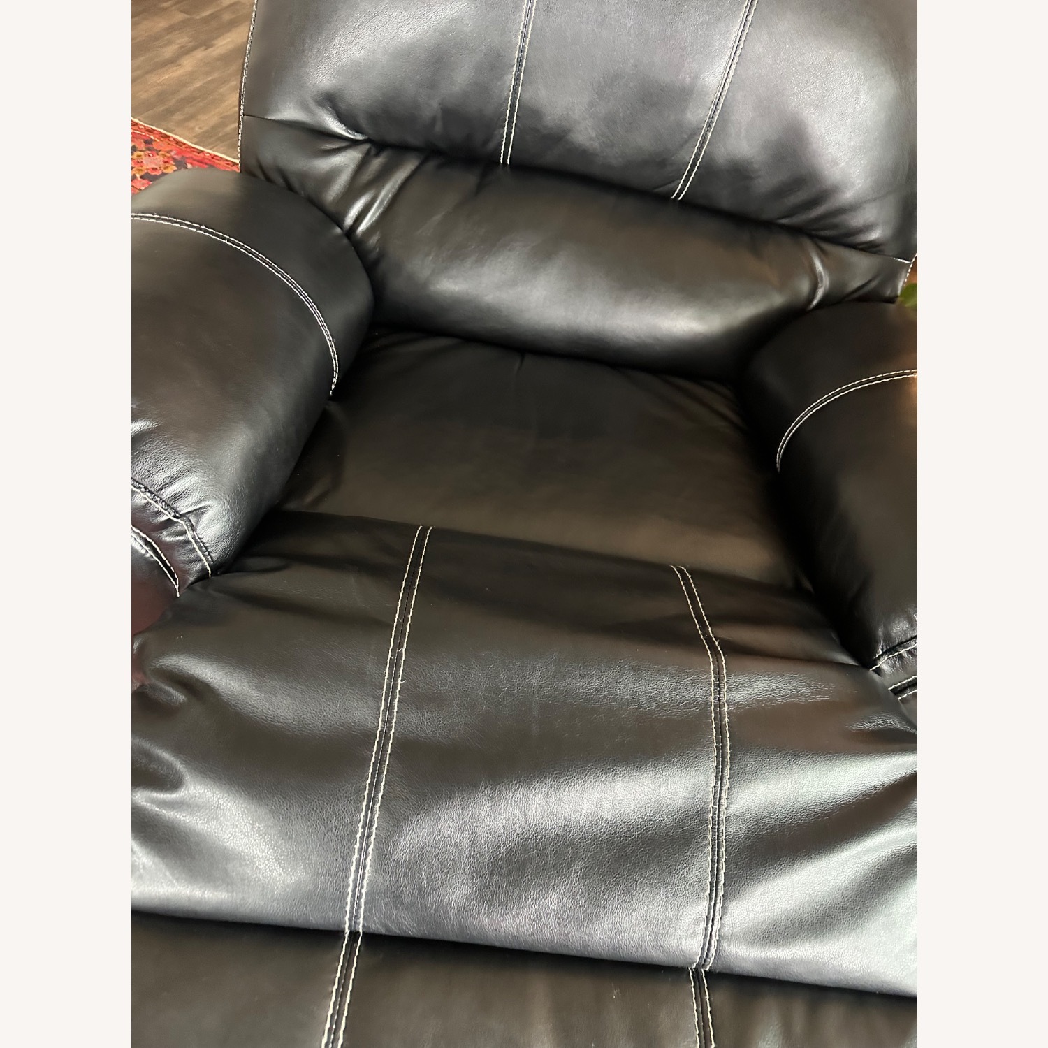 Black Faux Leather Recliner - image-4