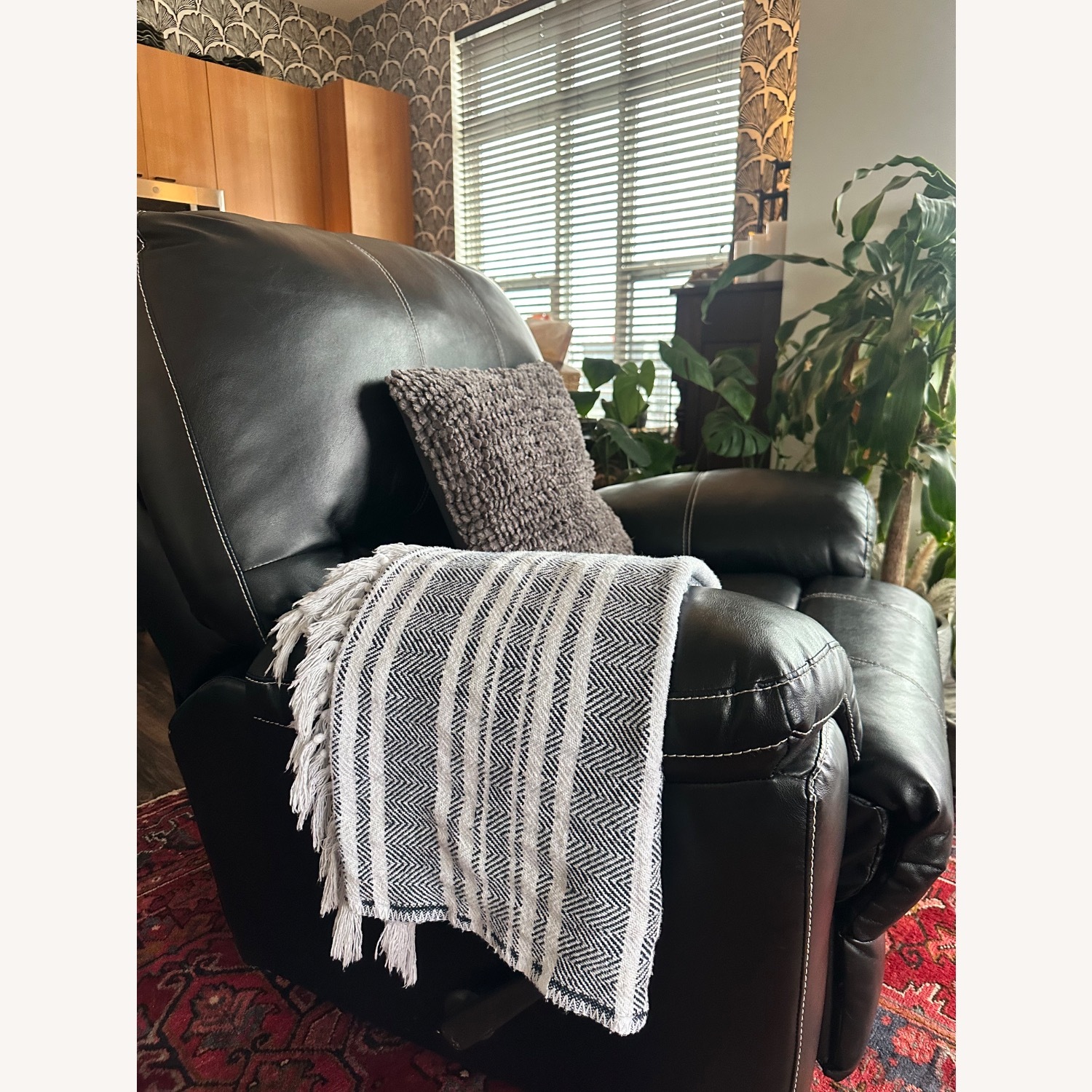 Black Faux Leather Recliner - image-17