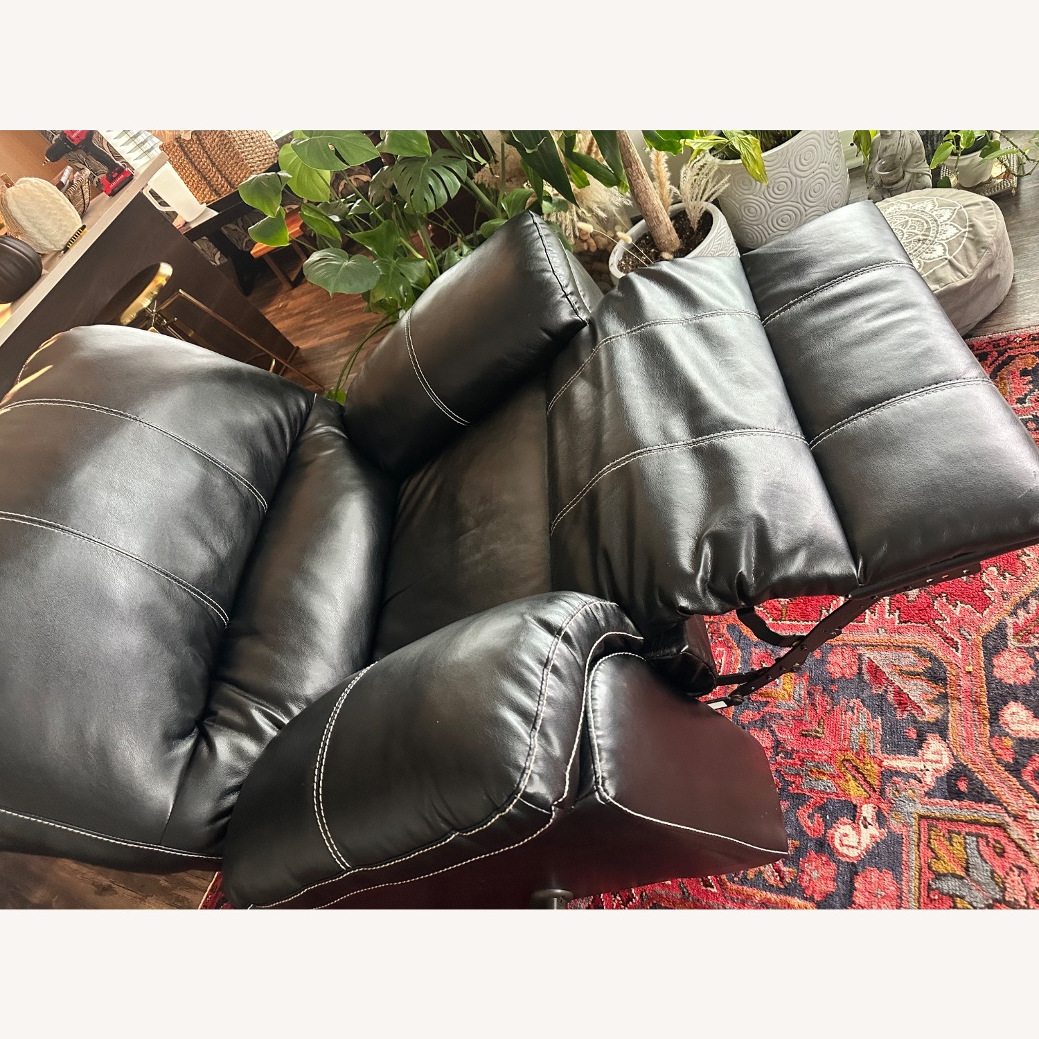 Black Faux Leather Recliner - image-15