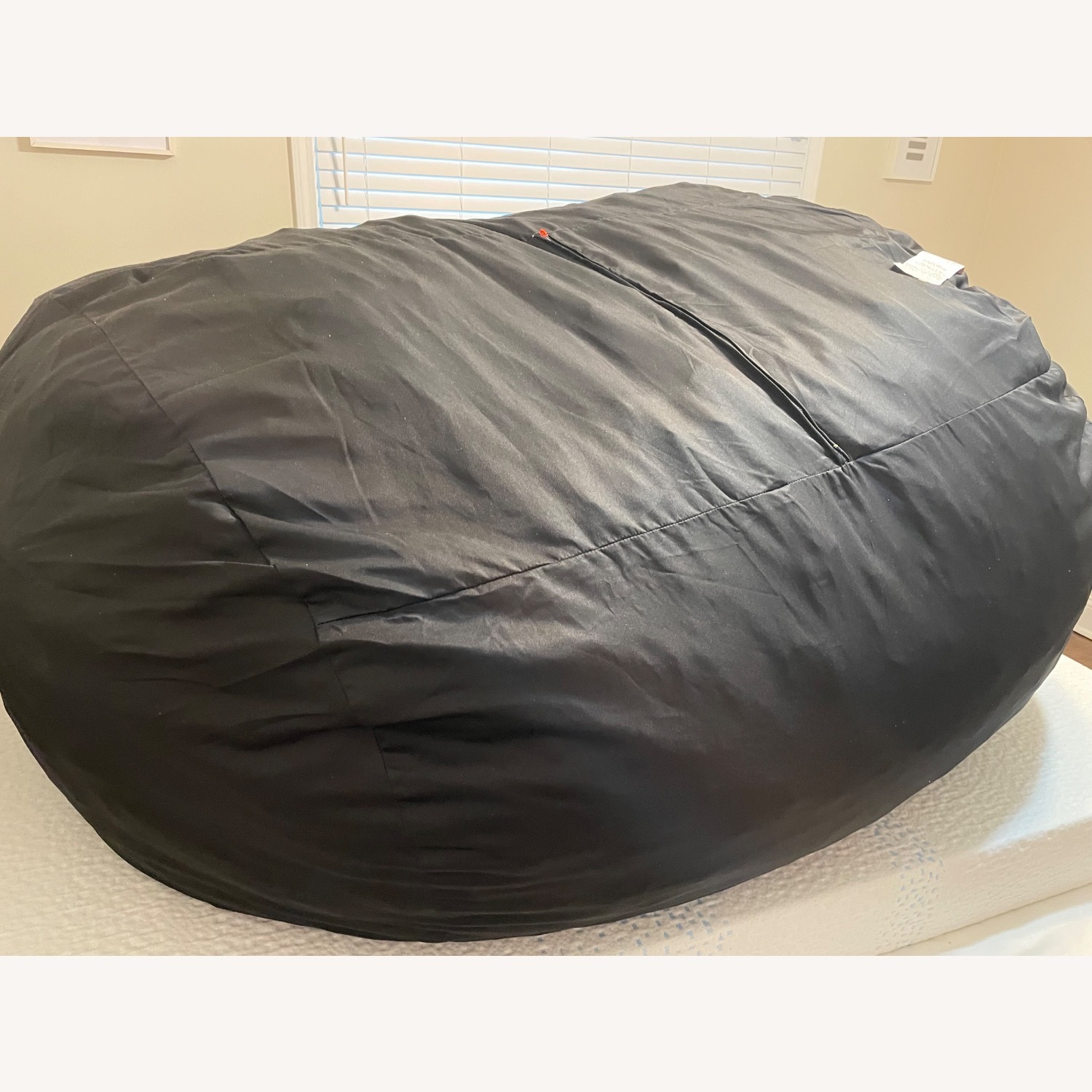 Bean Products Black Fabric Ottoman - image-2