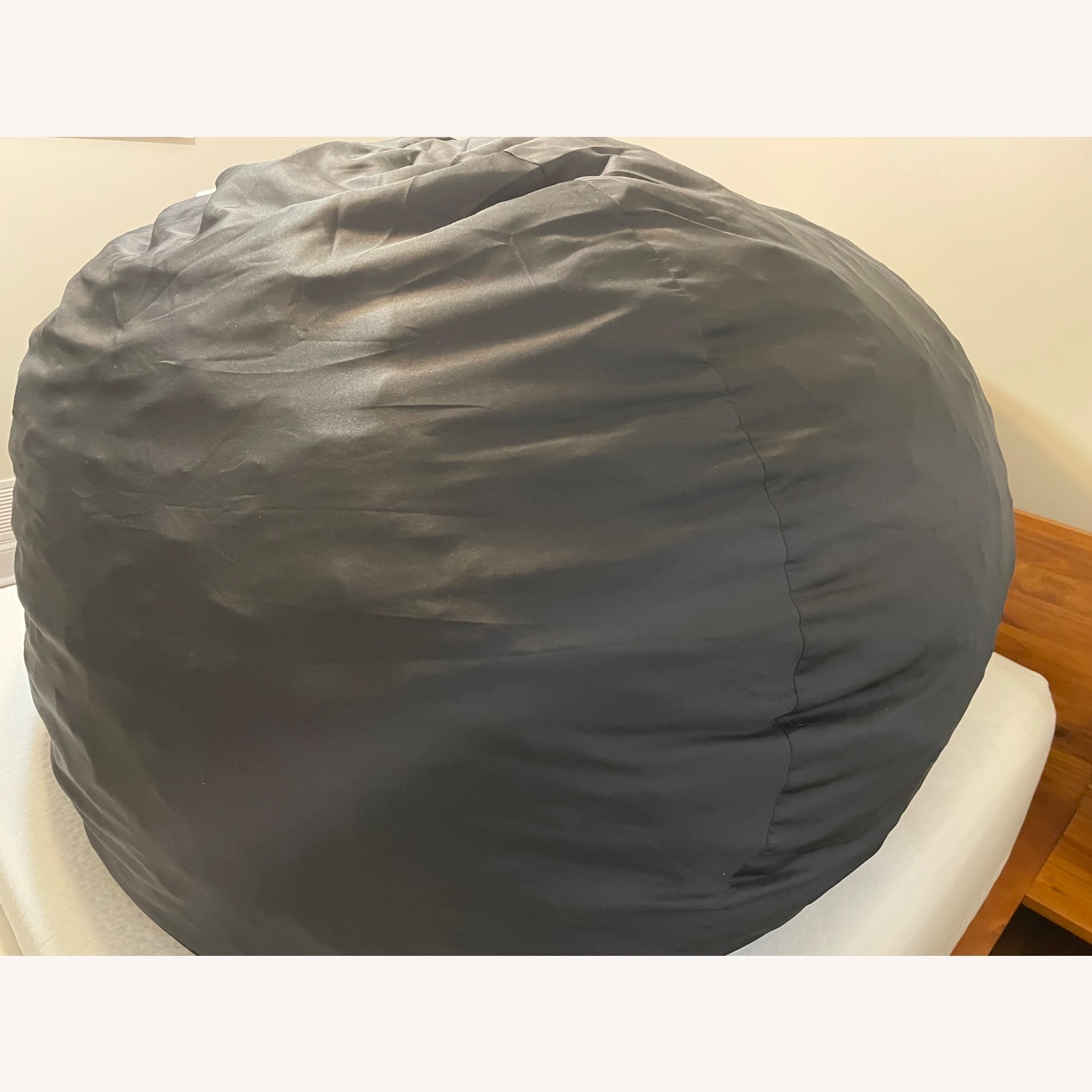 Bean Products Black Fabric Ottoman - image-3