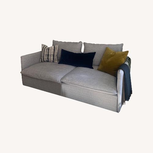 Used CB2 Lumis Light Gray Linen 2 Seater Sofa for sale on AptDeco