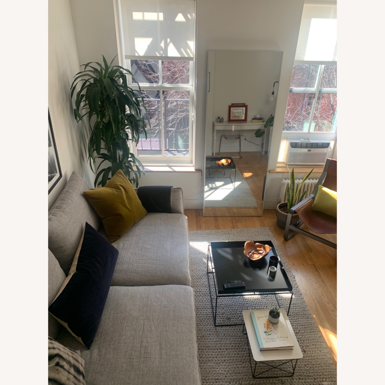 CB2 Lumis Light Gray Linen 2 Seater Sofa - image-3