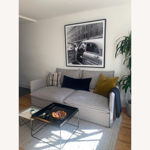 Used CB2 Lumis Light Gray Linen 2 Seater Sofa for sale on AptDeco