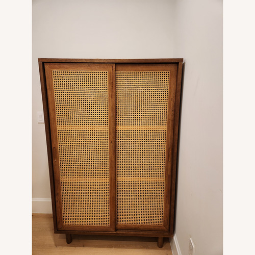 Used World Market Gustav Dark Brown Wood Bookcase for sale on AptDeco