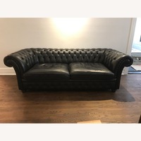 Classic Chesterfield Sofa in Black Leather