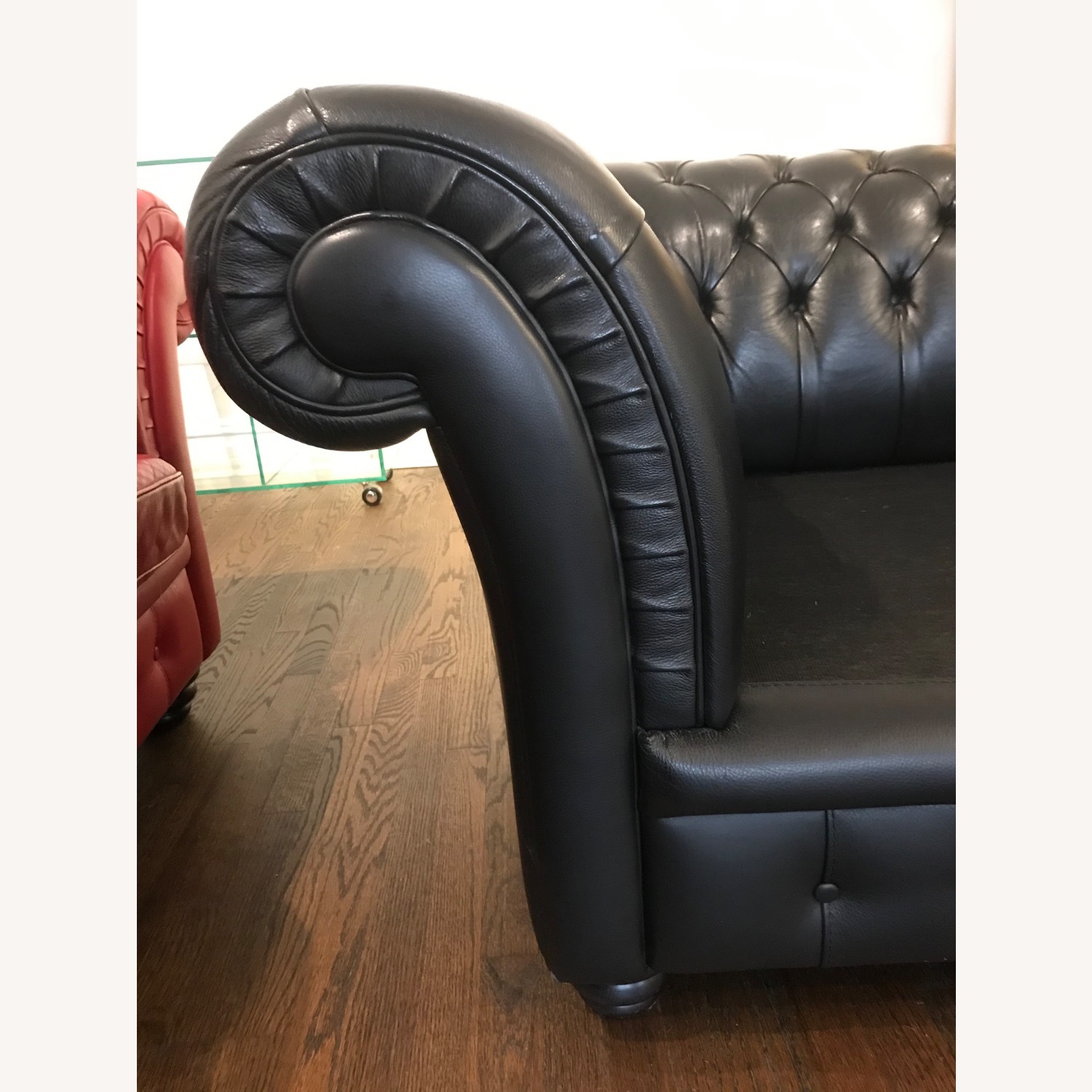 Classic Chesterfield Sofa in Black Leather - image-4