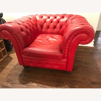 Classic Oversize Chair in Red Leather 