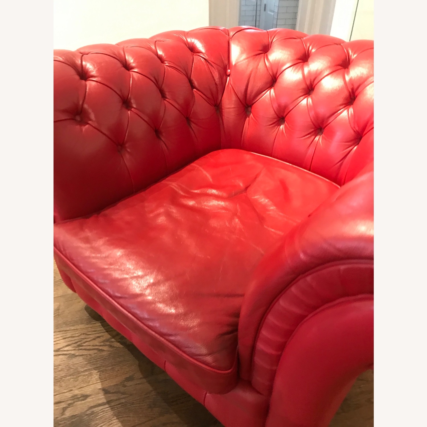 Classic Oversize Chair in Red Leather  - image-2