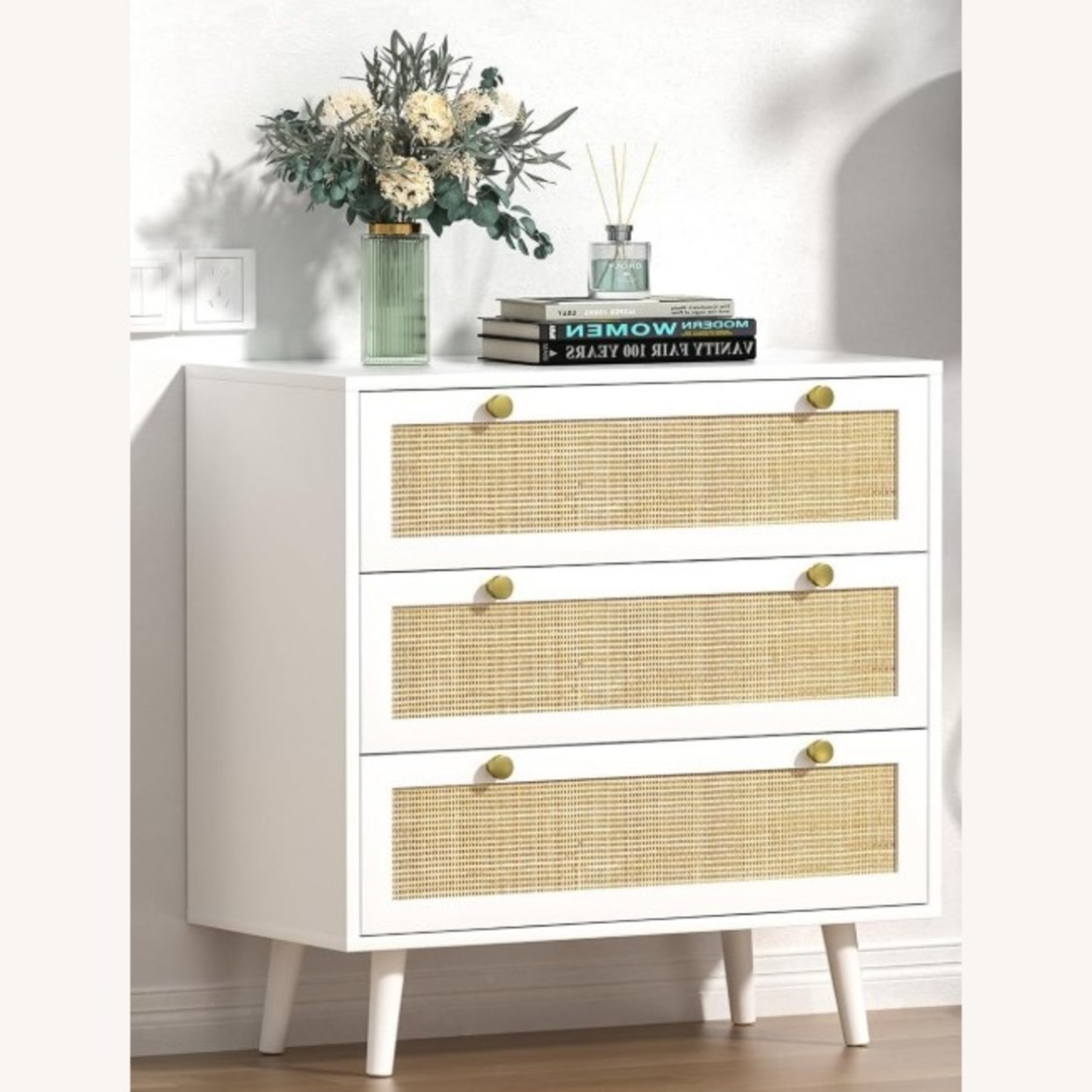 Amazon White Rattan Dresser - Set of 2 - image-3