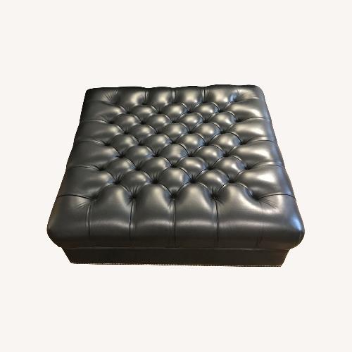 Used Black Leather Ottoman for sale on AptDeco