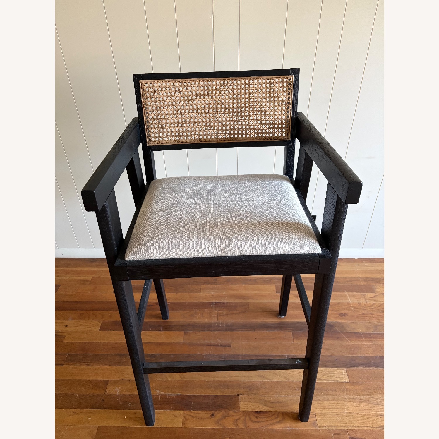 Pair of Arhaus Kroy Cane Back Barstools - image-8