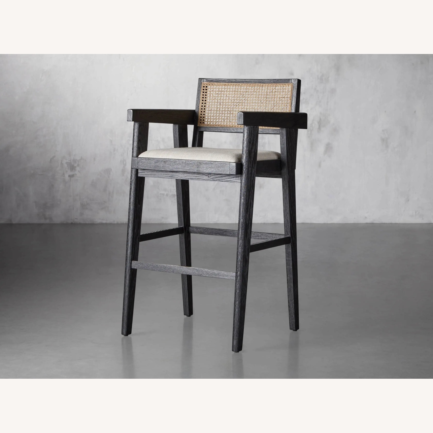Pair of Arhaus Kroy Cane Back Barstools - image-10