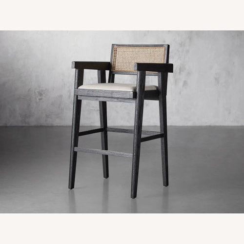 Used Pair of Arhaus Kroy Cane Back Barstools for sale on AptDeco