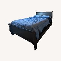 Dark Brown Wood Queen Bed