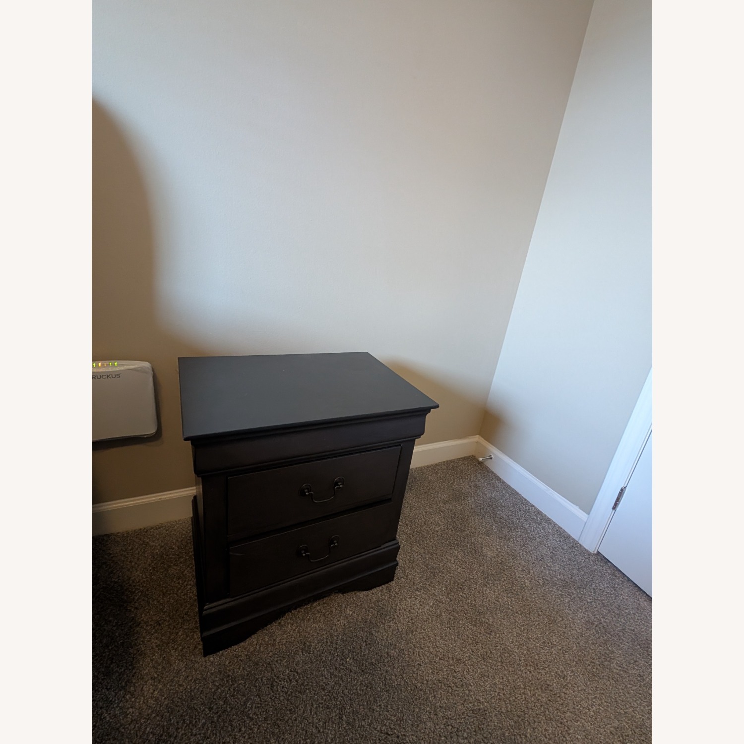 Dark Brown Wood Queen Bed - image-3