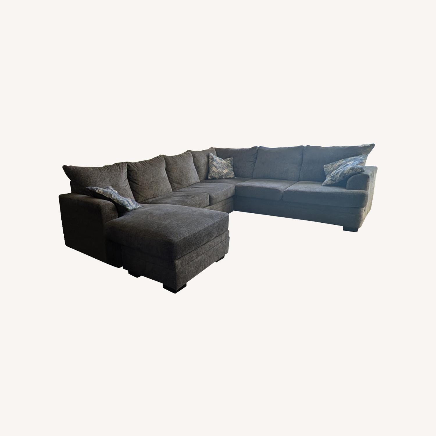 Dark Gray Microsuede Sleeper Sofa - image-0