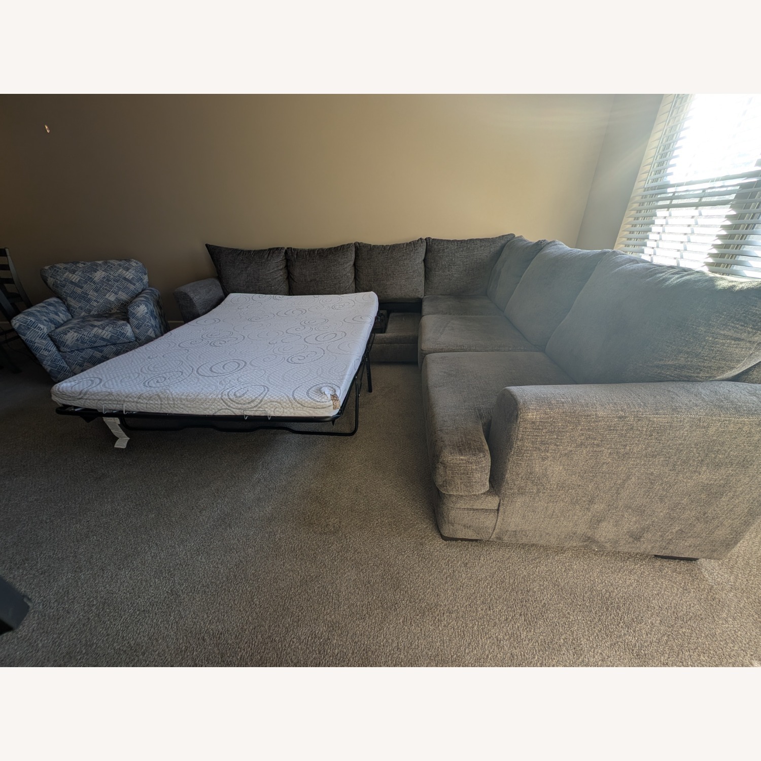 Dark Gray Microsuede Sleeper Sofa - image-4