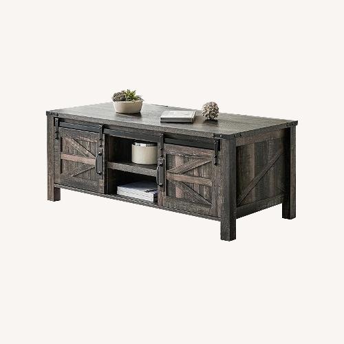 Used Sincido Dark Brown Wood Coffee Table for sale on AptDeco