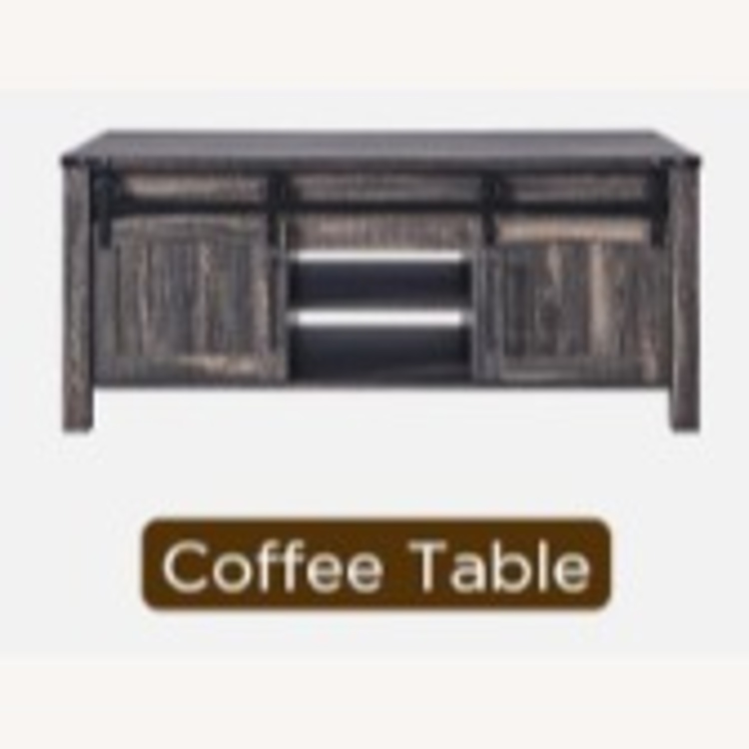 Sincido Dark Brown Wood Coffee Table - image-4