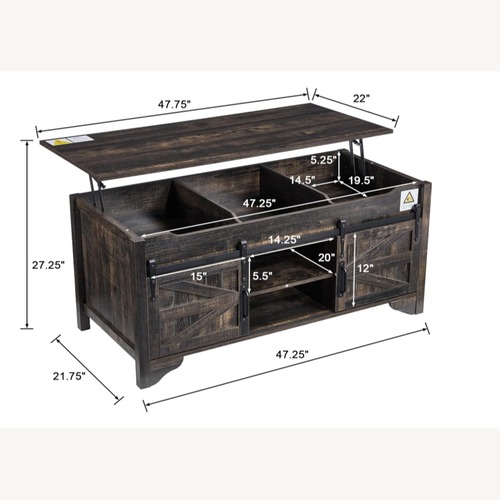 Used Sincido Dark Brown Wood Coffee Table for sale on AptDeco