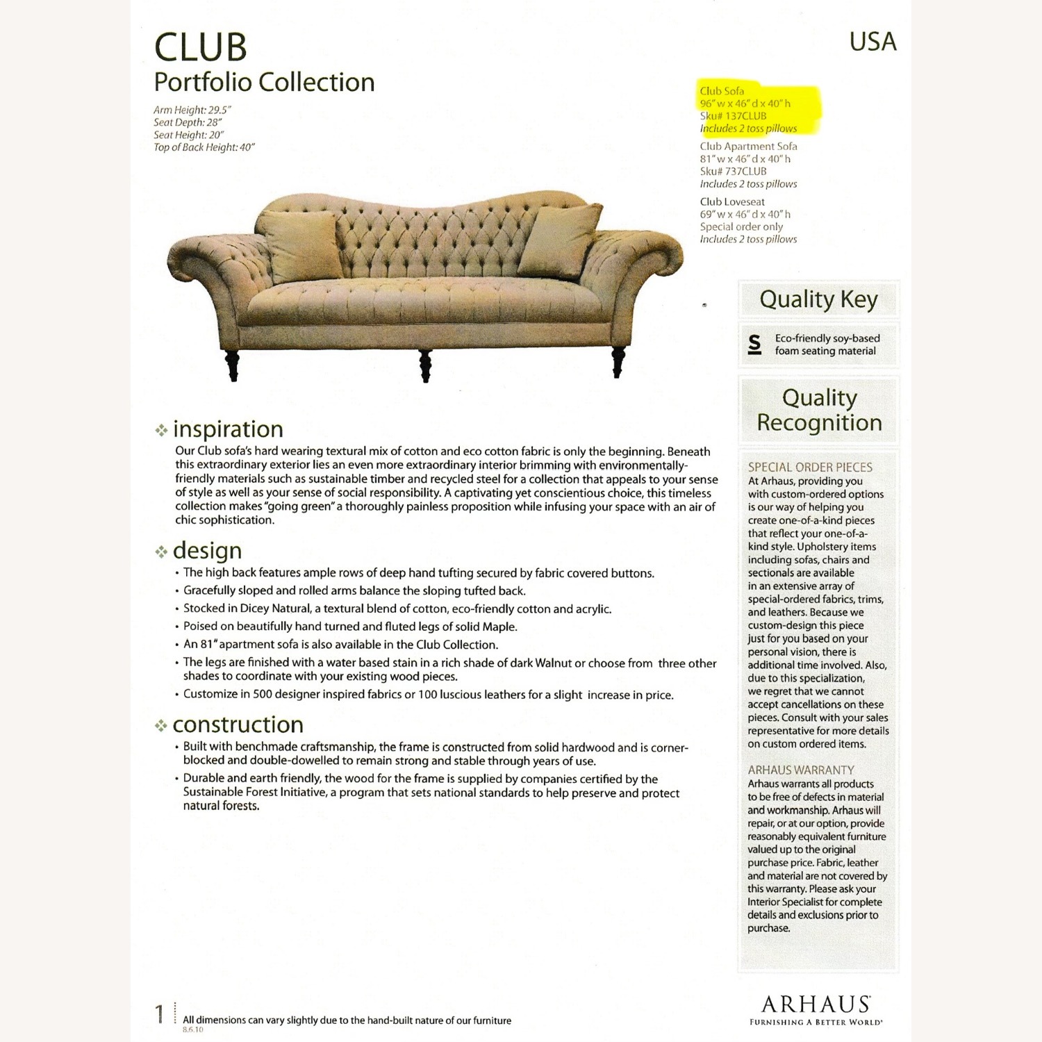 Arhaus Club Sofa   - image-3