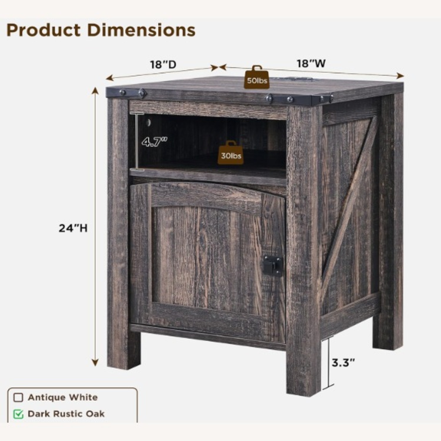 Sincido Dark Brown Wood Sideboard - image-1